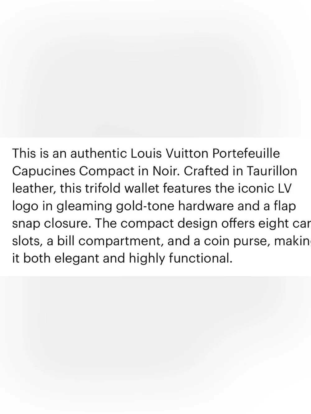 Louis Vuitton Black Pebbled Leather Compact Wallet with Gold LV Emblem - Picture 3 of 16